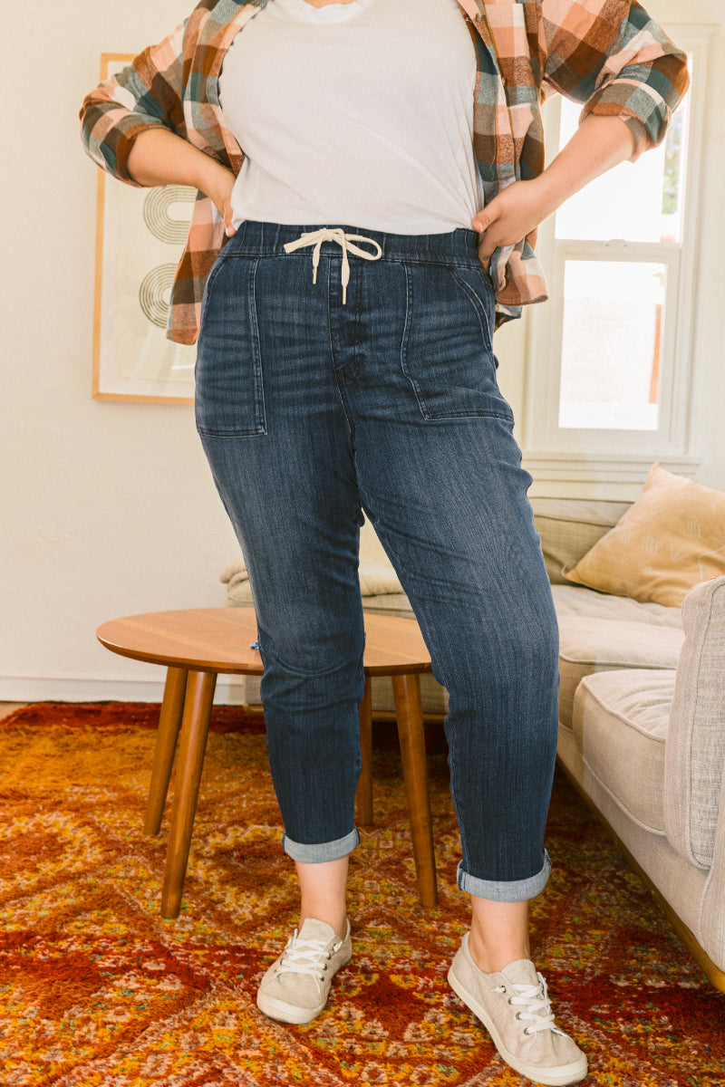 Stretch Pull On Denim Joggers (Buy 2 Free Shipping)