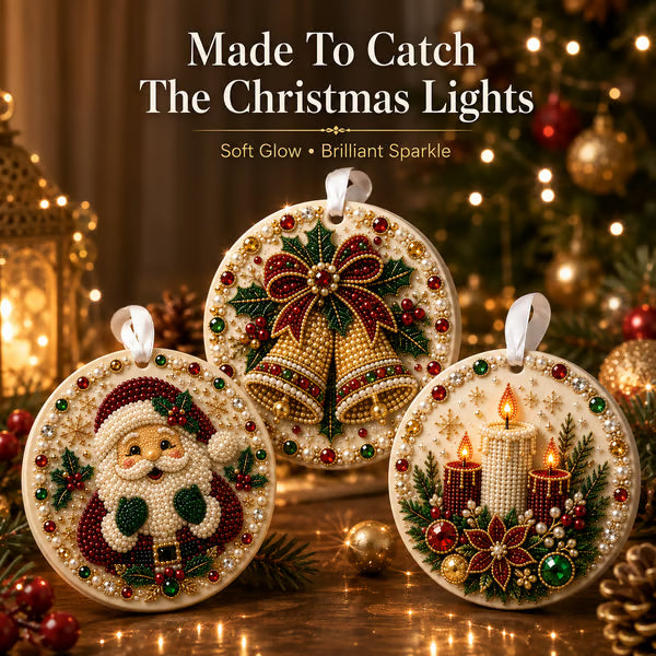 🌲✨ DIY Pearl & Gem Christmas Ornament Collection
