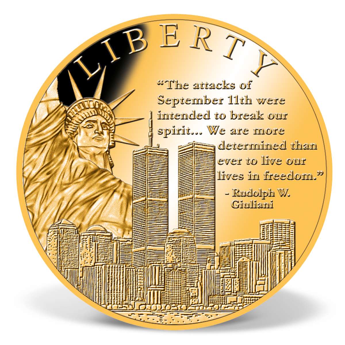 Liberty Remembering 9/11 Commemorative Gold Coin