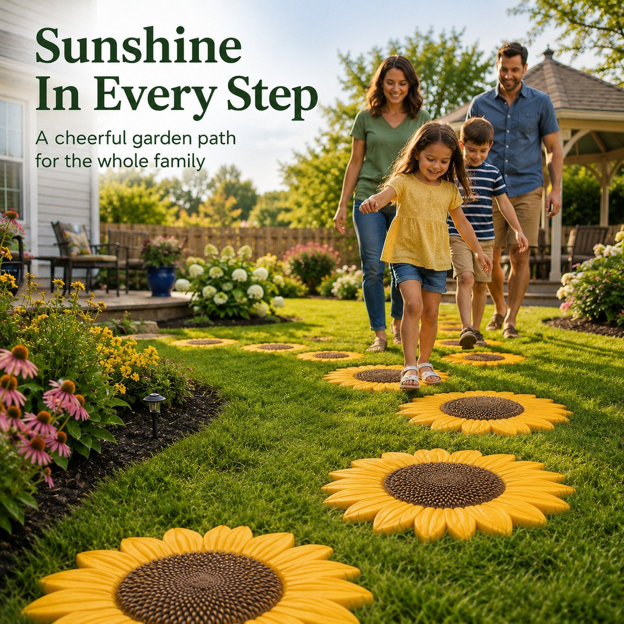 💥 LAST DAY 49% OFF - 🌻 Reusable Sunflower Stepping Stone Mold (📦Buy 3 Free Shipping) - 🧙‍♂️ Gnome / Diameter: 15 in