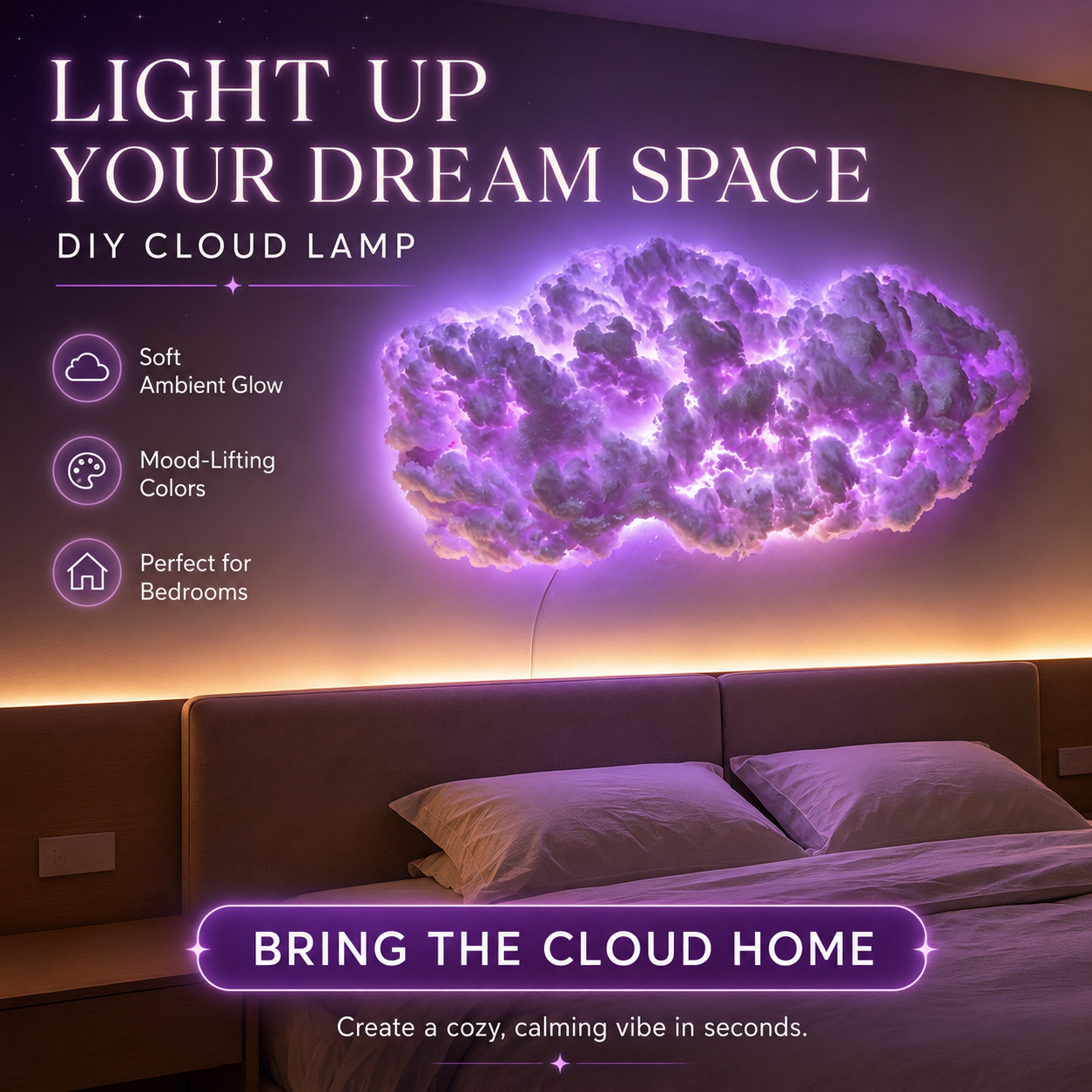 🔥 The Coolest Room Upgrade of 2026，DIY Thundercloud Lamp | Turn Any Room Into A Glowing Atmosphere ☁️⚡