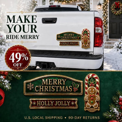 🔥 3-Piece Christmas Car Emblem Metal Badge Set – Multiple Festive Character Styles Available - 🎅 Santa Ride
