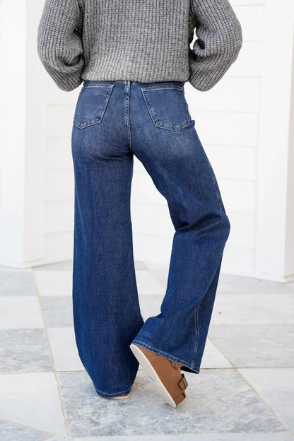 High Rise Tummy Control Wide Leg Jeans (Buy 2 Free Shipping)