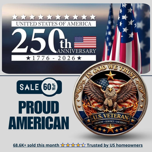 🔥Last Day 60% OFF 🔥 Honor America’s Heroes – 250 Years of Freedom Veteran Tribute Coin