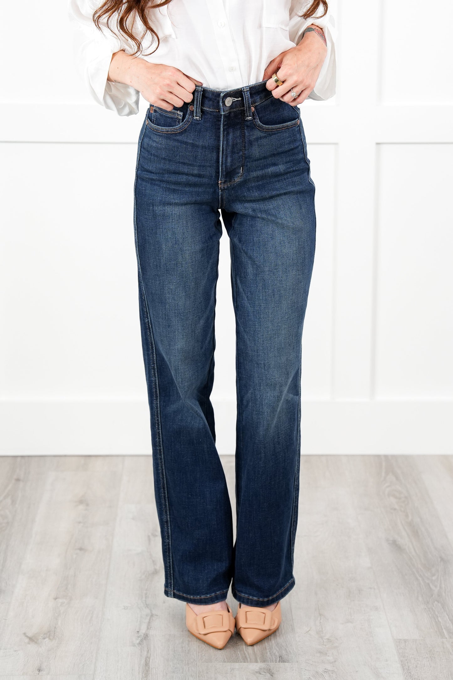 High Rise Tummy Control Classic Straight Leg Jeans(Buy 2 Free Shipping)