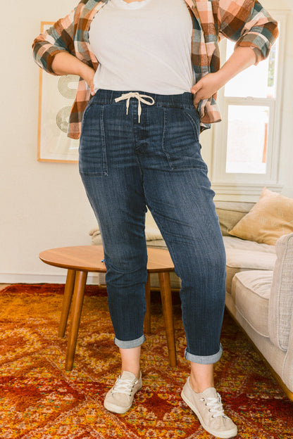 Stretch Pull On Denim Joggers  (Buy 2 Free Shipping)