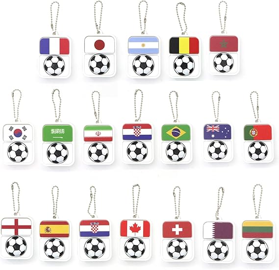 2026 World Cup Soccer Fidget Keychain, National Flag Clicker Toy