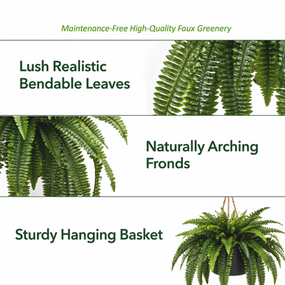 🔥 $9.96 On Sale Only Today 🌱 UV-Resistant Lifelike Artificial Boston Fern