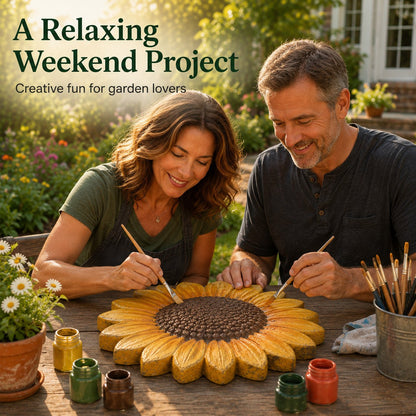 💥 LAST DAY 49% OFF - 🌻 Reusable Sunflower Stepping Stone Mold (📦Buy 3 Free Shipping) - 🧙‍♂️ Gnome / Diameter: 15 in