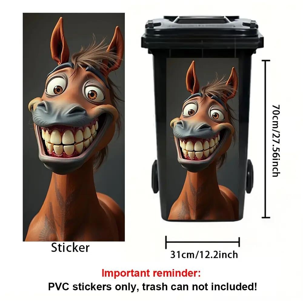 ✨Boring Trash Can? Fixed In Seconds! Creative Trash Can Sticker with Colourful Cartoon-
