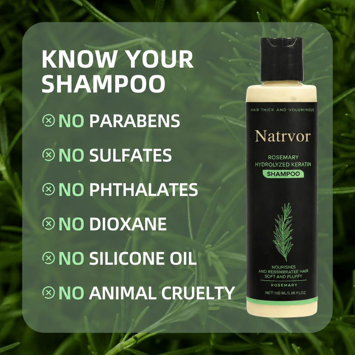 🌱 Organic Rosemary Hair Growth Shampoo