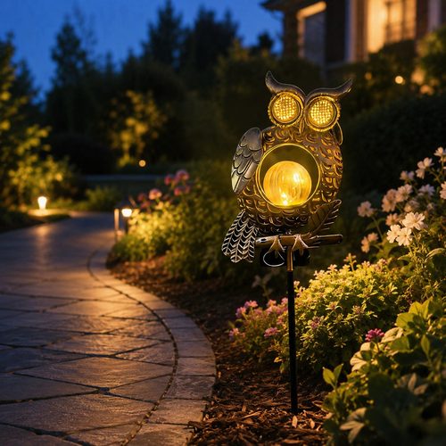 TODAY'S SPECIAL OFFER-50% OFF🔥Outdoor Solar-Powered Kinetic Metal Owl Light