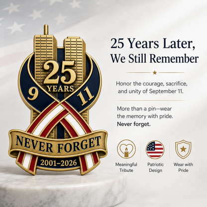 ⏰️Flash Sale 50% OFF💥9/11 Never Forget 25th Anniversary Commemorative Lapel Pin
