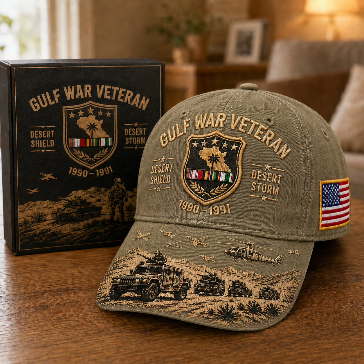 🏆Last Day Promo: 45% OFF! 🏜️ Desert Storm Veteran Commemorative Cap – Gulf War Desert Shield Veteran Hat