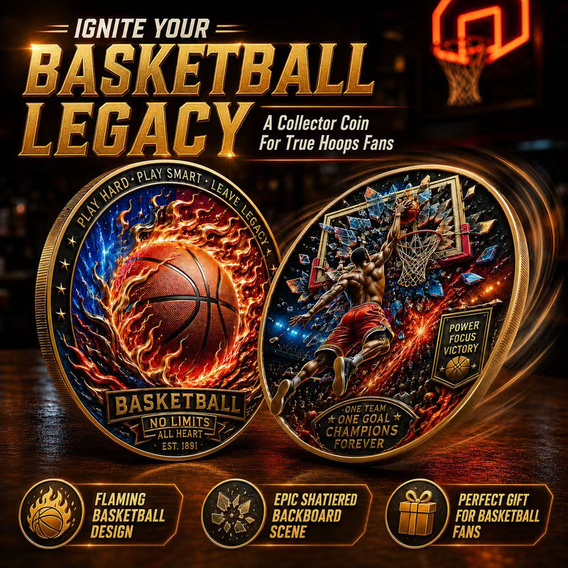 🏀 Basketball Legacy Collector Coin – Fireball & Slam Dunk Edition🏀 image 2