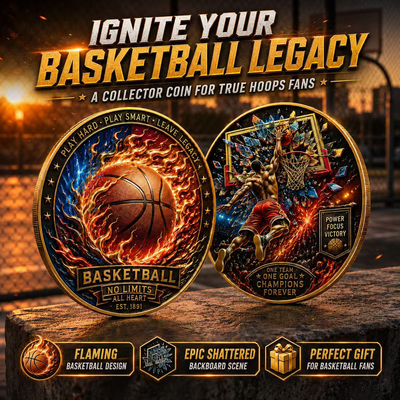 🏀 Basketball Legacy Collector Coin – Fireball & Slam Dunk Edition🏀 image 1
