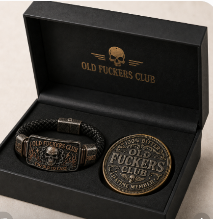 🔥 Today Only 50% OFF🔥 | ☠️Old Fuckers Club 2026 Ultimate Skull Gift Set — Bracelet + Collector Coin