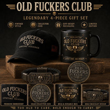 🔥Today Only 50% OFF🔥 | ☠️Old Fuckers Club 2026 Ultimate Skull Gift Cap + Bracelet + Vintage + Mug + Coin