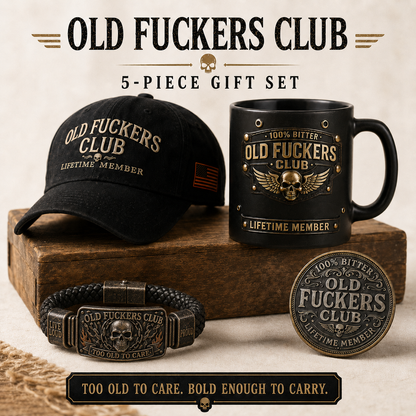 🔥Today Only 50% OFF🔥 | ☠️Old Fuckers Club 2026 Ultimate Skull Gift Cap + Bracelet + Vintage + Mug + Coin