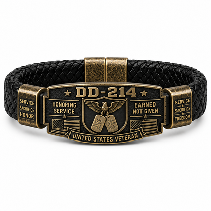 🔥Today Limited Edition🔥| DD-214 Veteran Honor 3-Piece Gift Set – Embroidered Cap, Coin & Bracelet