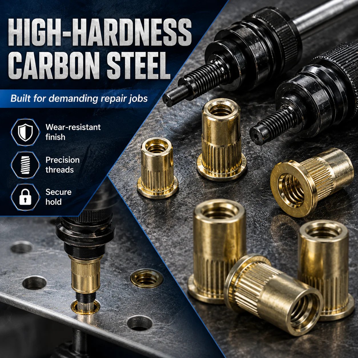 ⏰️Flash Sale 50% OFF💥Carbon steel rivet nut set (including M3–M8 sizes)&60PCS Set