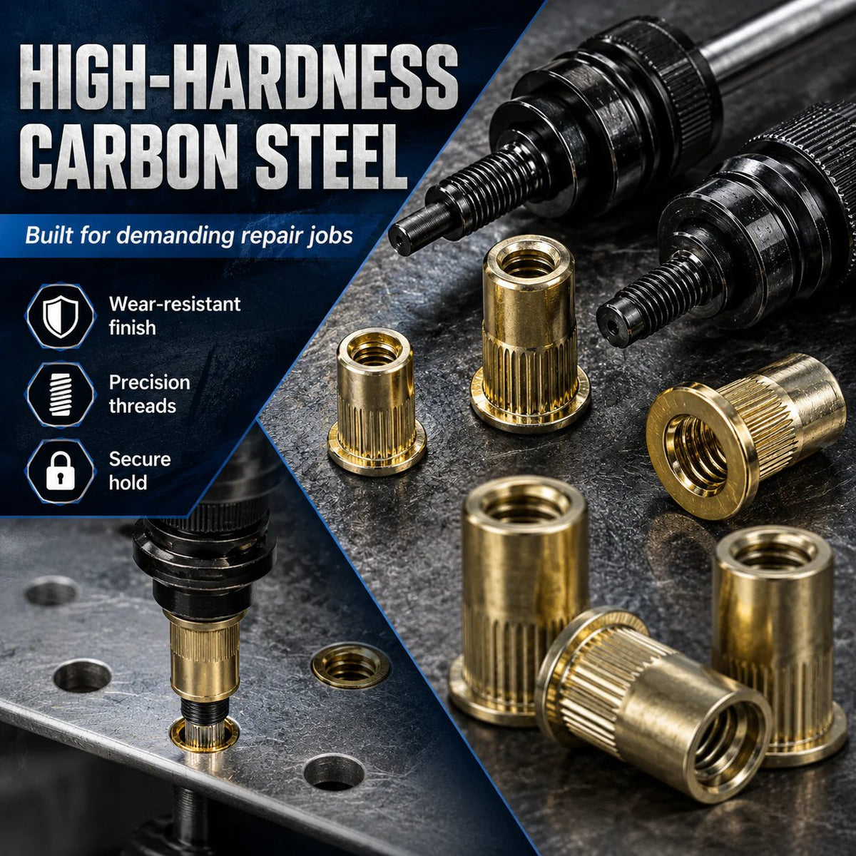 ⏰️Flash Sale 50% OFF💥Carbon steel rivet nut set (including M3–M8 sizes)&60PCS Set