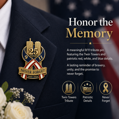 ⏰️Flash Sale 50% OFF💥9/11 Never Forget 25th Anniversary Commemorative Lapel Pin
