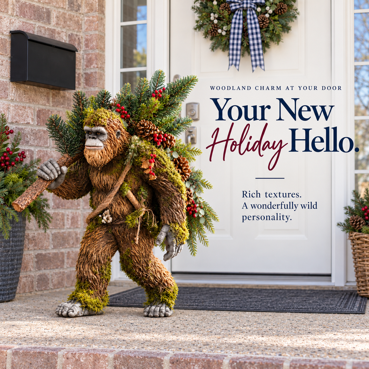 🎄2027 Woodland Bigfoot – Lighted Christmas Porch Decor