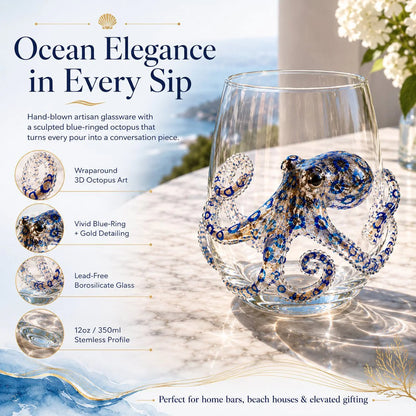 🐙 Last Day 50% OFF🎁 | Bring the Ocean to Every Sip with Stunning 3D Artisan Glassware 🌊