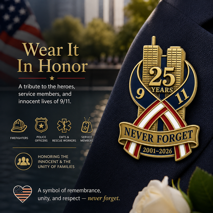 ⏰️Flash Sale 50% OFF💥9/11 Never Forget 25th Anniversary Commemorative Lapel Pin