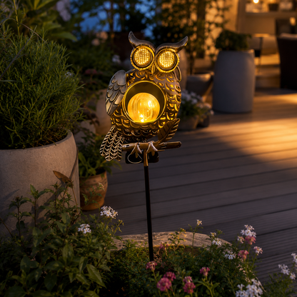 TODAY'S SPECIAL OFFER-50% OFF🔥Outdoor Solar-Powered Kinetic Metal Owl Light