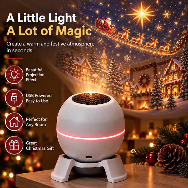 🎄 Christmas Projector Light – Indoor Holiday Projection Lamp for Walls & Ceilings