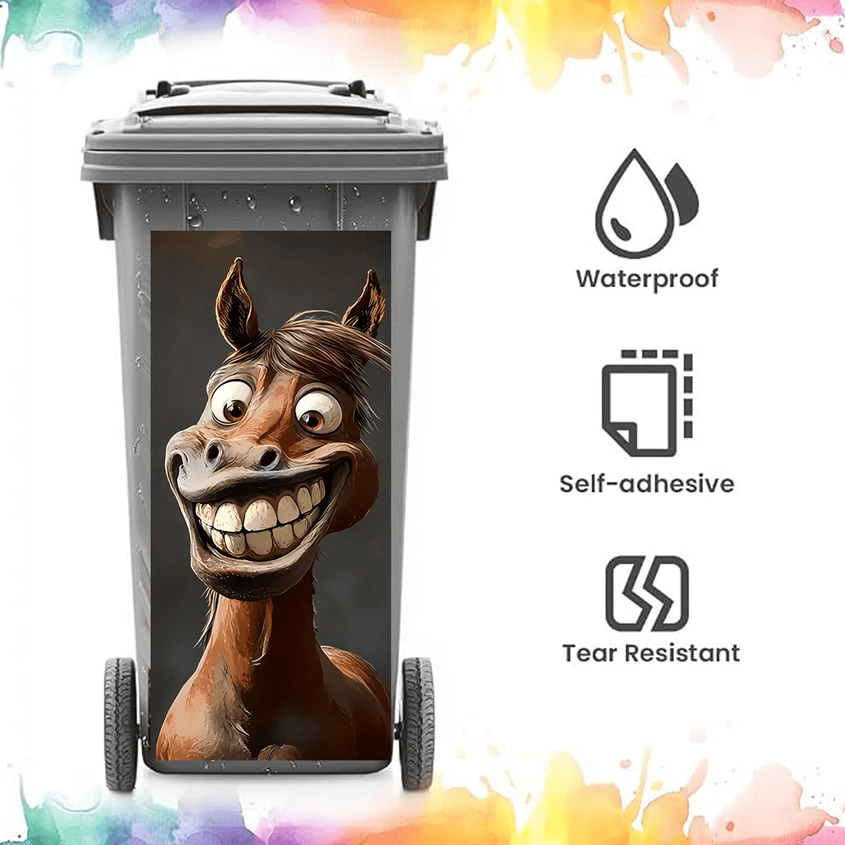 ✨Boring Trash Can? Fixed In Seconds! Creative Trash Can Sticker with Colourful Cartoon-