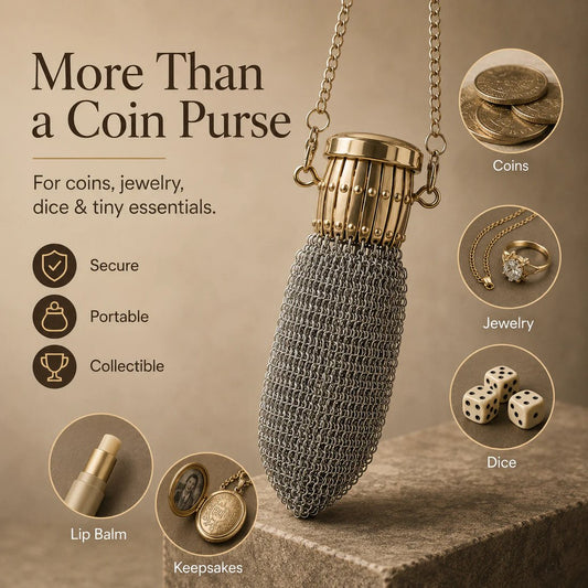 🔥🪙Antique Extending Silver Coin Purse – Expandable Stainless Steel Pocket Wallet &amp; Collectible Gift