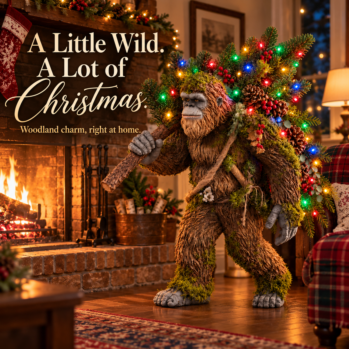 🎄2027 Woodland Bigfoot – Lighted Christmas Porch Decor