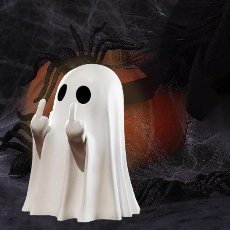 👻Halloween Ghost Figurine - Spooky Resin Middle Finger Statue🖕