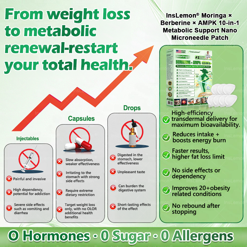 𝐈𝐧𝐬𝐋𝐞𝐦𝐨𝐧® 𝐌𝐨𝐫𝐢𝐧𝐠𝐚 × 𝐁𝐞𝐫𝐛𝐞𝐫𝐢𝐧𝐞 × 𝐀𝐌𝐏𝐊 𝟏𝟎-𝐢𝐧-𝟏 𝐌𝐞𝐭𝐚𝐛𝐨𝐥𝐢𝐜 𝐒𝐮𝐩𝐩𝐨𝐫𝐭 𝐍𝐚𝐧𝐨 𝐌𝐢𝐜𝐫𝐨𝐧𝐞𝐞𝐝𝐥𝐞 𝐏𝐚𝐭𝐜𝐡 — 𝐎𝐧𝐜𝐞 𝐃𝐚𝐢𝐥𝐲, 𝐕𝐢𝐬𝐢𝐛𝐥𝐞 𝐑𝐞𝐬𝐮𝐥𝐭𝐬 𝐢𝐧 𝟕 𝐃𝐚𝐲𝐬 🧑‍⚕️🌸(𝐒𝐮𝐩𝐩𝐨𝐫𝐭𝐬 𝐖𝐞𝐢𝐠𝐡𝐭 𝐌𝐚𝐧𝐚𝐠𝐞𝐦𝐞𝐧𝐭, 𝐒𝐤𝐢𝐧 𝐅𝐢𝐫𝐦𝐧𝐞𝐬𝐬, 𝐁𝐥𝐨𝐨𝐝 𝐒𝐮𝐠𝐚𝐫 𝐁𝐚𝐥𝐚𝐧𝐜𝐞, 𝐒𝐥𝐞𝐞𝐩 𝐐𝐮𝐚𝐥𝐢𝐭𝐲, 𝐉𝐨𝐢𝐧𝐭 𝐂𝐨𝐦𝐟𝐨𝐫𝐭 & 𝐌𝐨𝐫𝐞)🇺🇸