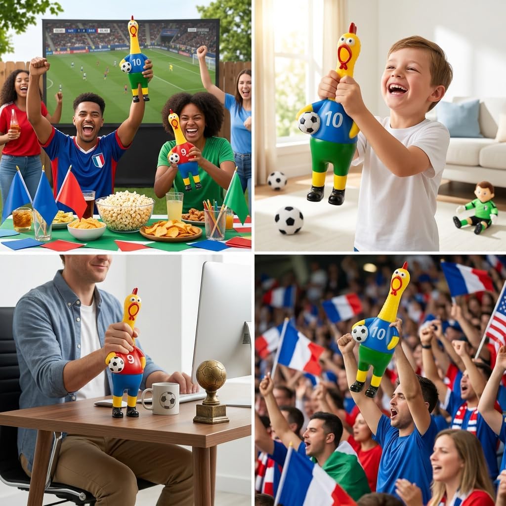 🔥2026 Hot Sale-🤣Squeaky Soccer Screaming Chicken Toy