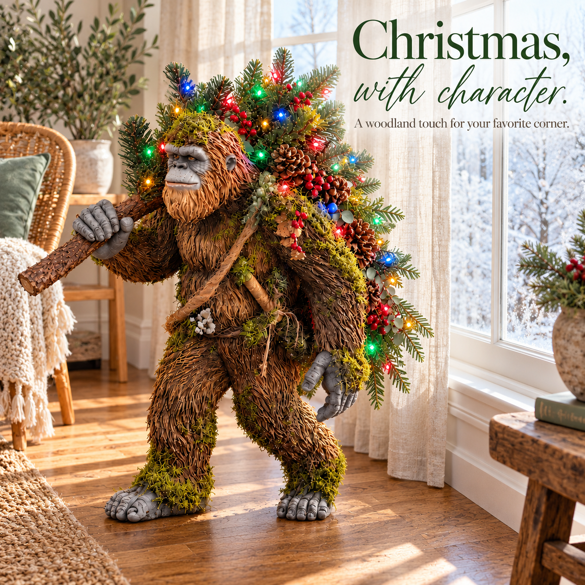 🎄2027 Woodland Bigfoot – Lighted Christmas Porch Decor