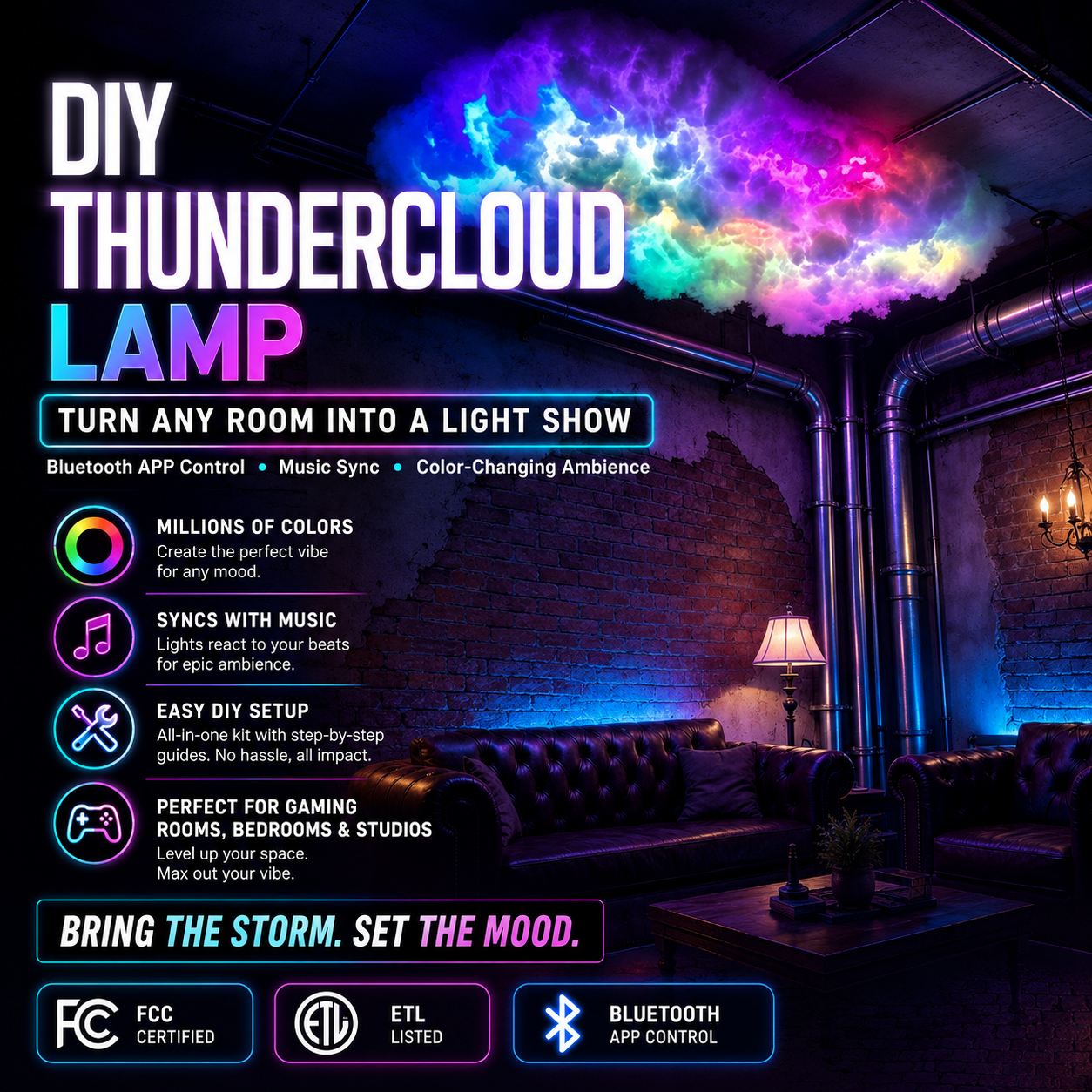 🔥 The Coolest Room Upgrade of 2026，DIY Thundercloud Lamp | Turn Any Room Into A Glowing Atmosphere ☁️⚡