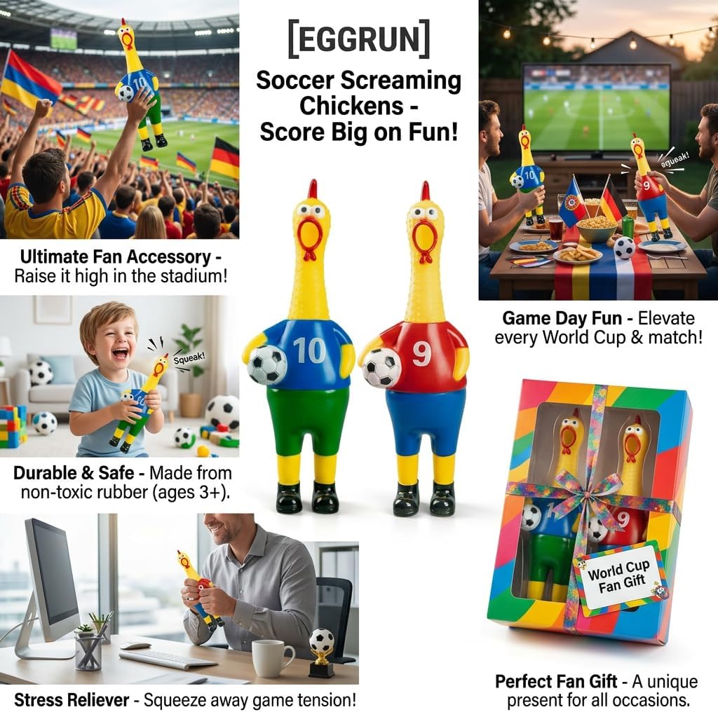 🔥2026 Hot Sale-🤣Squeaky Soccer Screaming Chicken Toy