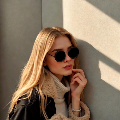 Round Adjustable Frame Steampunk Polarized Sunglasses