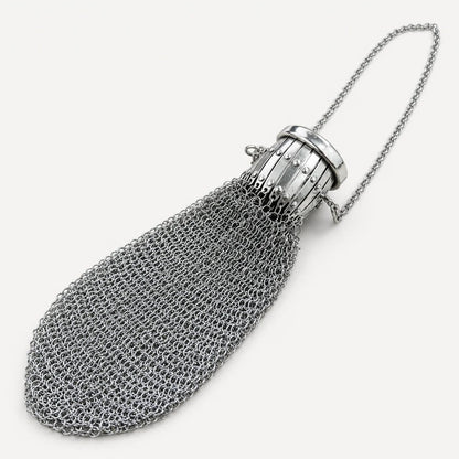 Vintage-Inspired Metal Mesh Coin Purse – Expandable Stainless Steel Pocket Wallet &amp; Collectible Gift - Silver