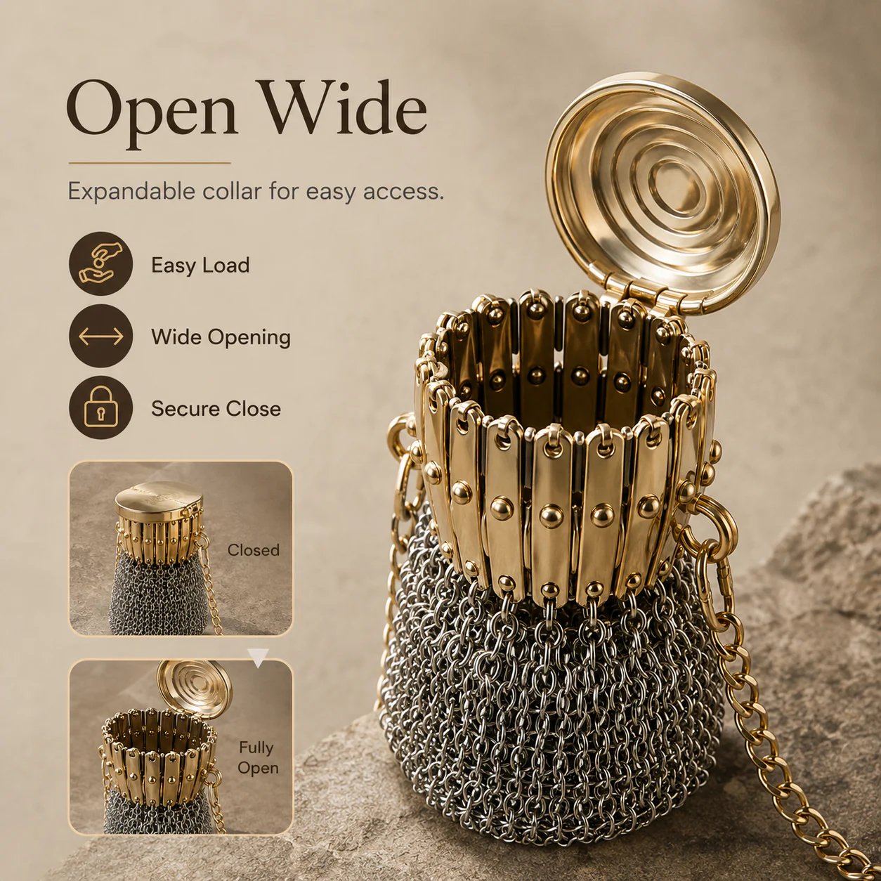 🔥🪙Vintage-Inspired Metal Mesh Coin Purse – Expandable Stainless Steel Pocket Wallet &amp; Collectible Gift - Silver
