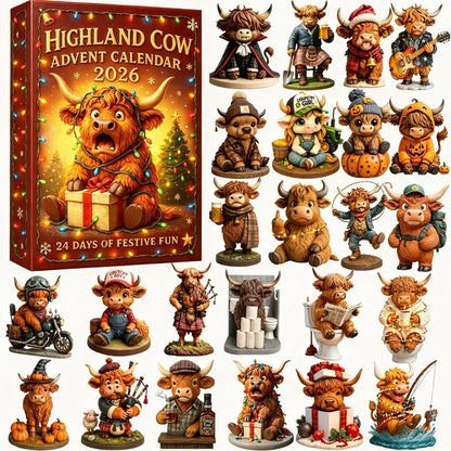 🎄 24 Days of Highland Cow Christmas Advent Calendar 2026 | 24 Unique 3D Cow Figures