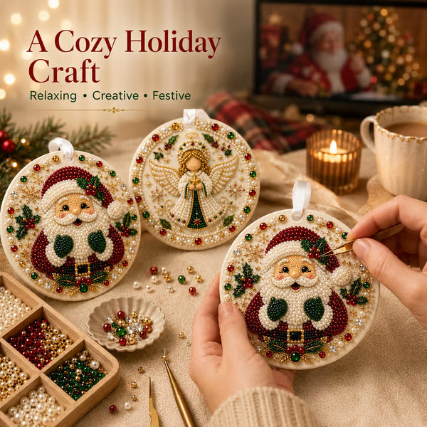 🌲✨ DIY Pearl & Gem Christmas Ornament Collection
