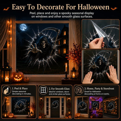 🎃 2026 Halloween Window Decals – 3D Crack Glass Spooky Decorations for a Haunted Halloween Scene