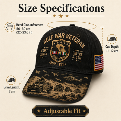 🏆Last Day Promo: 45% OFF! 🏜️ Desert Storm Veteran Commemorative Cap – Gulf War Desert Shield Veteran Hat