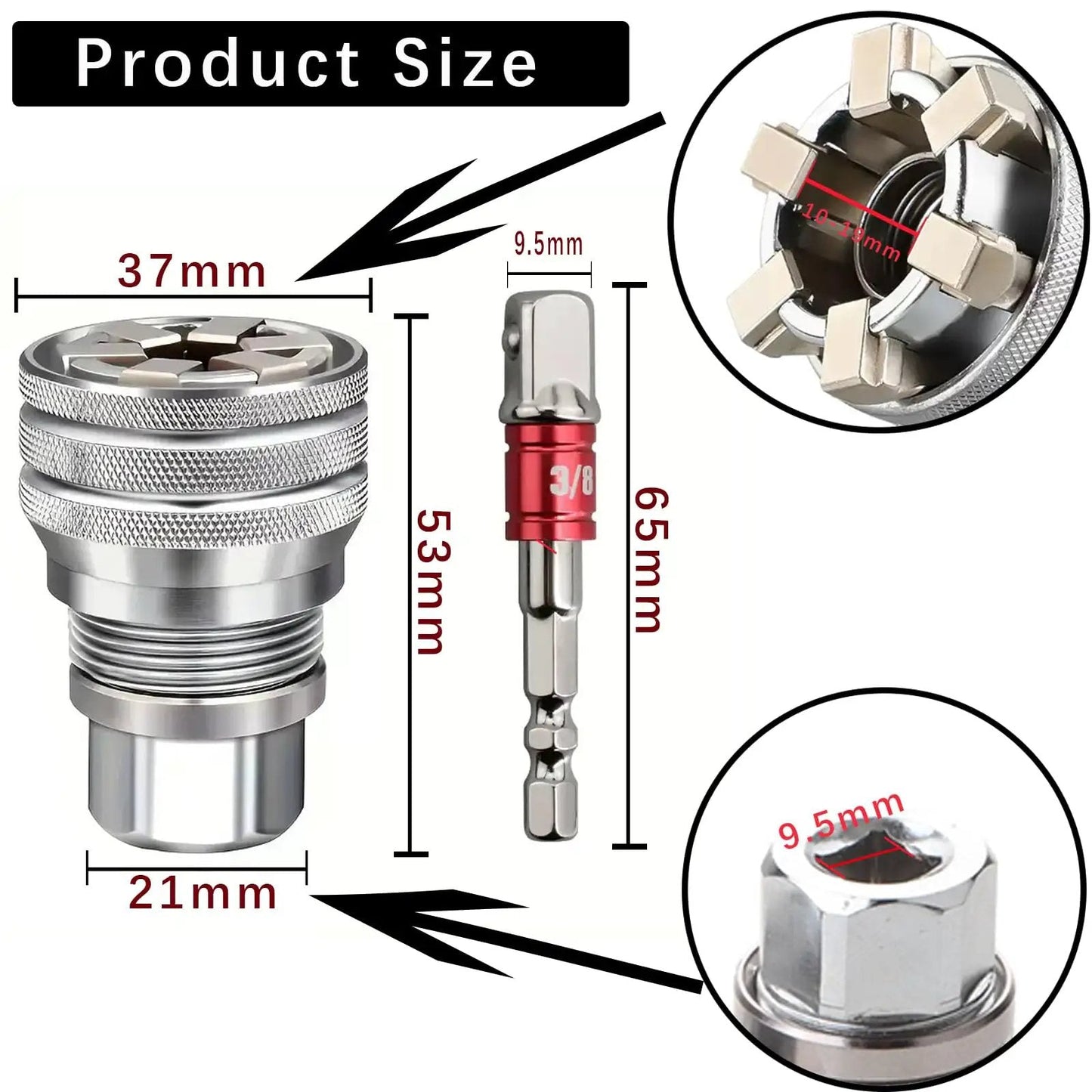 ⏰️Buy 1 Get 1 Free💥Multi Function Universal Socket Wrench Tool For 10mm To 19mm Nuts And Bolts