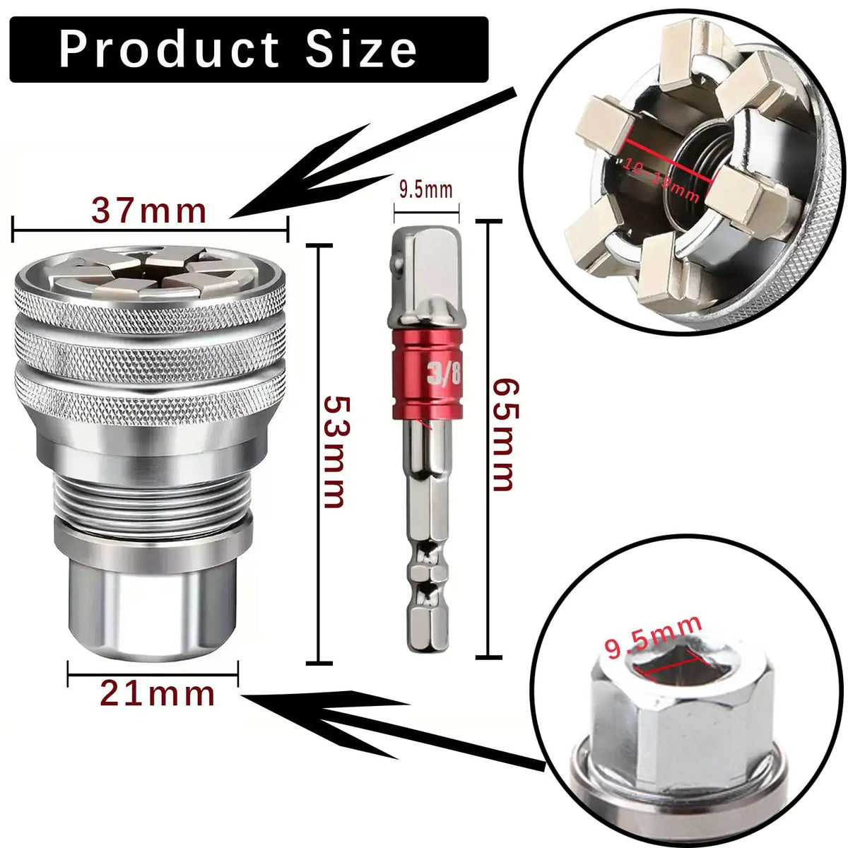 ⏰️Buy 1 Get 1 Free💥Multi Function Universal Socket Wrench Tool For 10mm To 19mm Nuts And Bolts